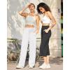 imageG4Free Yoga Pants Women Wide Leg Pants with Pockets High Waist Stretch Dress Casual Sweatpants PetiteRegularTallWhite