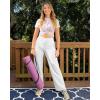 imageG4Free Yoga Pants Women Wide Leg Pants with Pockets High Waist Stretch Dress Casual Sweatpants PetiteRegularTallWhite