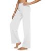 imageG4Free Yoga Pants Women Wide Leg Pants with Pockets High Waist Stretch Dress Casual Sweatpants PetiteRegularTallWhite