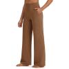 imageG4Free BareFeel Yoga Pants Women Wide Leg Pants with Pockets High Waisted Comfortable Soft Casual Pants 29quot31quot33quotDark Coffee