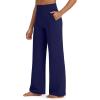 imageG4Free BareFeel Yoga Pants Women Wide Leg Pants with Pockets High Waisted Comfortable Soft Casual Pants 29quot31quot33quotRoyal Blue