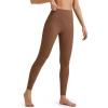 imageG4Free BareFeel Yoga Pants for Women Seamless Waistband Yoga Leggings Workout Biker Leggings with Pockets 25quot 27quot 29quotDark Coffee
