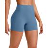 imageG4Free Barefeel Biker Shorts Women Tummy Control High Waisted No Front Seam Workout Gym Shorts with Pockets 4quot 6quot 8quotBlue Gray