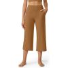 imageG4Free Capri Pants for Women Wide Leg Yoga Dress Cropped Pants Capri Leggings with Pockets for Casual SummerCoca Mocha