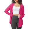 imageG4Free Lightweight Cardigans for Women UPF 50 Long Sleeve Sun Shirts Open Front Summer Cover Ups UV ProtectionHot Pink