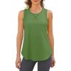 imageG4Free Lightweight Racerback Workout Tank Tops for Women High Neck Athletic Long Tanks Fast Dry Sleeveless Running ShirtsArmy Green