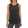 imageG4Free Lightweight Racerback Workout Tank Tops for Women High Neck Athletic Long Tanks Fast Dry Sleeveless Running ShirtsBlack