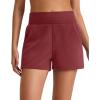 imageG4Free Smoofit Modal Soft Sweat Shorts for Women High Waist Athletic Shorts for Summer Casual Relaxed with PocketsDark Burgundy