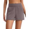 imageG4Free Smoofit Modal Soft Sweat Shorts for Women High Waist Athletic Shorts for Summer Casual Relaxed with PocketsTaupe