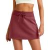 imageG4Free Smoofit Sweat Skirts for Women Soft Drawstring Summer Casual Lounge Skirt with PocketsWine