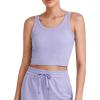 imageG4Free Workout Tank Tops for Women Slim Fitted U Neck Ribbed Athletic Gym Yoga Cropped Tanks Summer CasualLavender