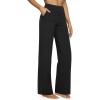 imageG4Free Yoga Pants Women Wide Leg Pants with Pockets High Waist Stretch Dress Casual Sweatpants PetiteRegularTallBlack