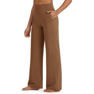 imageG4Free BareFeel Yoga Pants Women Wide Leg Pants with Pockets High Waisted Comfortable Soft Casual Pants 29quot31quot33quotDark Coffee