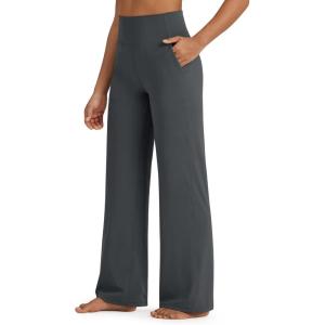 imageG4Free BareFeel Yoga Pants Women Wide Leg Pants with Pockets High Waisted Comfortable Soft Casual Pants 29quot31quot33quotDark Grey
