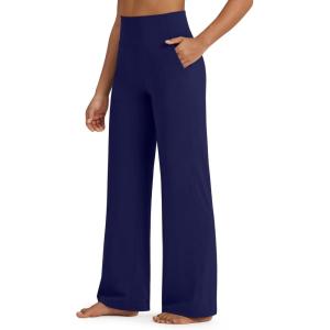 imageG4Free BareFeel Yoga Pants Women Wide Leg Pants with Pockets High Waisted Comfortable Soft Casual Pants 29quot31quot33quotRoyal Blue