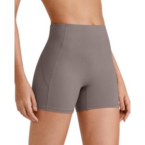 imageG4Free Barefeel Biker Shorts Women Tummy Control High Waisted No Front Seam Workout Gym Shorts with Pockets 4quot 6quot 8quotTaupe