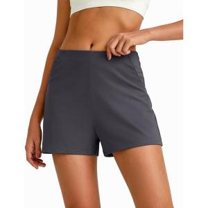imageG4Free Casual Shorts for Women 3 Athletic Shorts Elastic Waist Running Shorts Summer Shorts with PocketsDark Grey