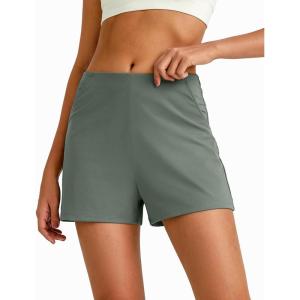 imageG4Free Casual Shorts for Women 3 Athletic Shorts Elastic Waist Running Shorts Summer Shorts with PocketsGrey Sage