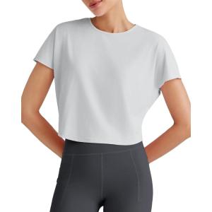 imageG4Free Lightbreeze Womens Workout Tops Batwing Sleeve Tees Loose Fit Athletic Gym Shirts Basic Yoga Tshirts Casual SummerGray