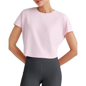 imageG4Free Lightbreeze Womens Workout Tops Batwing Sleeve Tees Loose Fit Athletic Gym Shirts Basic Yoga Tshirts Casual SummerPink