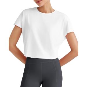 imageG4Free Lightbreeze Womens Workout Tops Batwing Sleeve Tees Loose Fit Athletic Gym Shirts Basic Yoga Tshirts Casual SummerWhite
