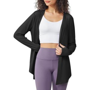 imageG4Free Lightweight Cardigans for Women UPF 50 Long Sleeve Sun Shirts Open Front Summer Cover Ups UV ProtectionBlack