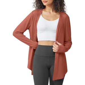 imageG4Free Lightweight Cardigans for Women UPF 50 Long Sleeve Sun Shirts Open Front Summer Cover Ups UV ProtectionBrown