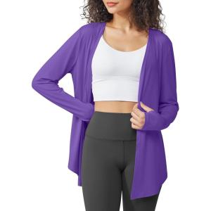 imageG4Free Lightweight Cardigans for Women UPF 50 Long Sleeve Sun Shirts Open Front Summer Cover Ups UV ProtectionDark Purple