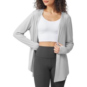 imageG4Free Lightweight Cardigans for Women UPF 50 Long Sleeve Sun Shirts Open Front Summer Cover Ups UV ProtectionGray