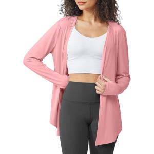 imageG4Free Lightweight Cardigans for Women UPF 50 Long Sleeve Sun Shirts Open Front Summer Cover Ups UV ProtectionPink