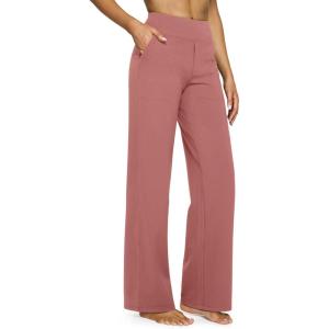 imageG4Free Yoga Pants Women Wide Leg Pants with Pockets High Waist Stretch Dress Casual Sweatpants PetiteRegularTallCameo