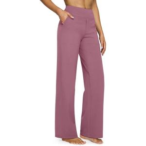 imageG4Free Yoga Pants Women Wide Leg Pants with Pockets High Waist Stretch Dress Casual Sweatpants PetiteRegularTallVelvet Dust