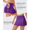imageG4Free 15quot20quot Tennis Skirts for Women Golf Skorts with Pockets High Waist Ruffle Athletic Skirt Inner Shorts15deep Purple