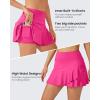 imageG4Free 15quot20quot Tennis Skirts for Women Golf Skorts with Pockets High Waist Ruffle Athletic Skirt Inner Shorts15hot Pink