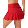 imageG4Free 15quot20quot Tennis Skirts for Women Golf Skorts with Pockets High Waist Ruffle Athletic Skirt Inner Shorts15red