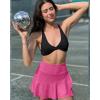 imageG4Free 15quot20quot Tennis Skirts for Women Golf Skorts with Pockets High Waist Ruffle Athletic Skirt Inner Shorts15rose Pink