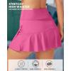 imageG4Free 15quot20quot Tennis Skirts for Women Golf Skorts with Pockets High Waist Ruffle Athletic Skirt Inner Shorts15rose Pink