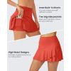 imageG4Free 15quot20quot Tennis Skirts for Women Golf Skorts with Pockets High Waist Ruffle Athletic Skirt Inner Shorts15rust Orange