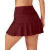 imageG4Free 15quot20quot Tennis Skirts for Women Golf Skorts with Pockets High Waist Ruffle Athletic Skirt Inner Shorts15wine