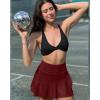imageG4Free 15quot20quot Tennis Skirts for Women Golf Skorts with Pockets High Waist Ruffle Athletic Skirt Inner Shorts15wine