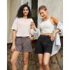 imageG4Free 2025 Trendy Shorts for Women Dressy Casual High Waisted Lounge Summer Pleated Shorts with PocketsBlack