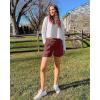 imageG4Free 2025 Trendy Shorts for Women Dressy Casual High Waisted Lounge Summer Pleated Shorts with PocketsDark Burgundy