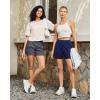 imageG4Free 2025 Trendy Shorts for Women Dressy Casual High Waisted Lounge Summer Pleated Shorts with PocketsDeep Grey