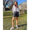 imageG4Free 2025 Trendy Shorts for Women Dressy Casual High Waisted Lounge Summer Pleated Shorts with PocketsDeep Grey