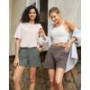 imageG4Free 2025 Trendy Shorts for Women Dressy Casual High Waisted Lounge Summer Pleated Shorts with PocketsGrey Sage