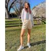 imageG4Free 2025 Trendy Shorts for Women Dressy Casual High Waisted Lounge Summer Pleated Shorts with PocketsLight Khaki