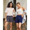 imageG4Free 2025 Trendy Shorts for Women Dressy Casual High Waisted Lounge Summer Pleated Shorts with PocketsRoyal Blue