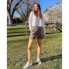imageG4Free 2025 Trendy Shorts for Women Dressy Casual High Waisted Lounge Summer Pleated Shorts with PocketsTaupe
