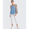 imageG4Free Athletic Tank Tops for Women Lightweight Muscle Workout Gym Tops Fast Dry YBack Loose Fit Running ShirtsBlue Gray
