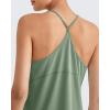 imageG4Free Athletic Tank Tops for Women Lightweight Muscle Workout Gym Tops Fast Dry YBack Loose Fit Running ShirtsGreen Gray